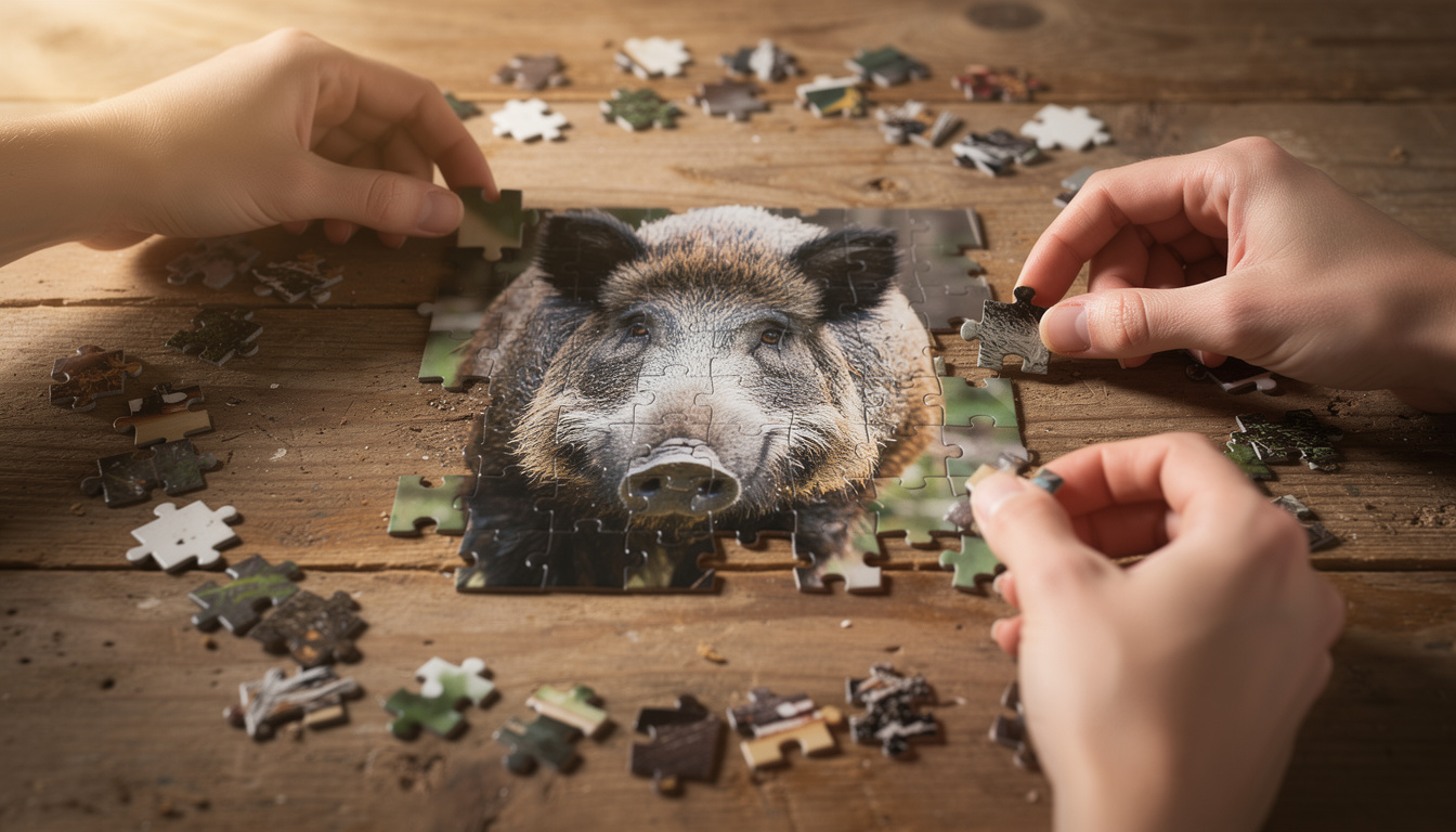 Découvrez comment assembler un puzzle sanglier étape par étape apprenez à assembler un puzzle sanglier facilement grâce à notre guide étape par étape, parfait pour les passionnés de puzzles et les amateurs de nature.